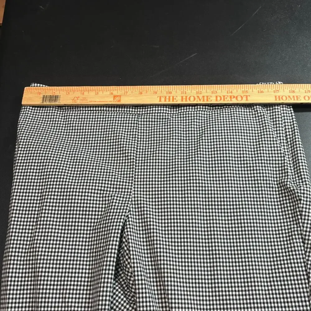 Talbots Chatham Ankle Pants 14P Black White Gingham Stretch Career Petite